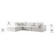 Meridian Furniture Serene Cream Durable Linen Fabric Modular Sectional