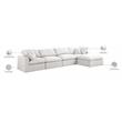Meridian Furniture Serene Cream Durable Linen Fabric Modular Sectional
