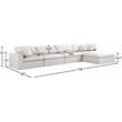 Meridian Furniture Serene Cream Durable Linen Fabric Modular Sectional
