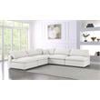 Meridian Furniture Serene Cream Durable Linen Fabric Modular Sectional