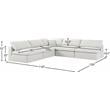 Meridian Furniture Serene Cream Durable Linen Fabric Modular Sectional