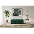 Meridian Furniture Casey Button Tufted Green Velvet Ottoman and Bench
