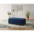 Meridian Furniture Casey Button Tufted Navy Velvet Ottoman and Bench