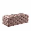 Meridian Furniture Casey Button Tufted Pink Velvet Ottoman and Bench