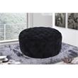 Meridian Furniture Addison Button Tufted Black Velvet Ottoman and Bench