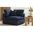 Meridian Furniture Serene Navy Durable Linen Fabric Deluxe Corner Chair