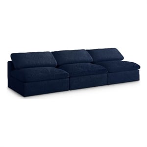 Meridian Furniture Serene Deluxe Navy Linen Fabric Modular Armless Sofa