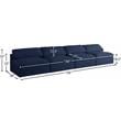 Meridian Furniture Serene Deluxe Navy Linen Fabric Modular Armless Sofa