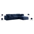 Meridian Furniture Serene Navy Durable Linen Fabric Modular Sectional