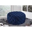 Meridian Furniture Addison Button Tufted Navy Velvet Ottoman and Bench