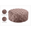Meridian Furniture Addison Button Tufted Pink Velvet Ottoman and Bench