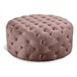 Meridian Furniture Addison Button Tufted Pink Velvet Ottoman and Bench