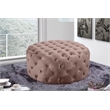 Meridian Furniture Addison Button Tufted Pink Velvet Ottoman and Bench