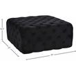 Meridian Furniture Ariel Button Tufted Black Velvet Ottoman and Bench