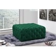 Meridian Furniture Ariel Button Tufted Velvet Upholstered Ottoman in Green