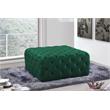 Meridian Furniture Ariel Button Tufted Velvet Upholstered Ottoman in Green