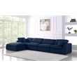 Meridian Furniture Serene Navy Durable Linen Fabric Modular Sectional