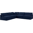 Meridian Furniture Serene Navy Durable Linen Fabric Modular Sectional
