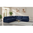 Meridian Furniture Serene Navy Durable Linen Fabric Modular Sectional