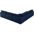 Meridian Furniture Serene Navy Durable Linen Fabric Modular Sectional