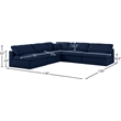 Meridian Furniture Serene Navy Durable Linen Fabric Modular Sectional