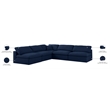 Meridian Furniture Serene Navy Durable Linen Fabric Modular Sectional