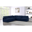 Meridian Furniture Serene Navy Durable Linen Fabric Modular Sectional
