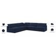 Meridian Furniture Serene Navy Durable Linen Fabric Modular Sectional