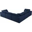 Meridian Furniture Serene Navy Durable Linen Fabric Modular Sectional