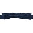 Meridian Furniture Serene Navy Durable Linen Fabric Modular Sectional