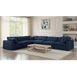 Meridian Furniture Serene Navy Durable Linen Fabric Modular Sectional
