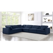 Meridian Furniture Serene Navy Durable Linen Fabric Modular Sectional