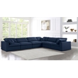 Meridian Furniture Serene Navy Durable Linen Fabric Modular Sectional