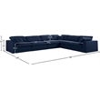 Meridian Furniture Serene Navy Durable Linen Fabric Modular Sectional