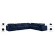 Meridian Furniture Serene Navy Durable Linen Fabric Modular Sectional