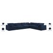 Meridian Furniture Serene Navy Durable Linen Fabric Modular Sectional