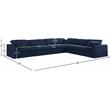 Meridian Furniture Serene Navy Durable Linen Fabric Modular Sectional