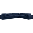 Meridian Furniture Serene Navy Durable Linen Fabric Modular Sectional
