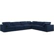Meridian Furniture Serene Navy Durable Linen Fabric Modular Sectional