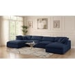 Meridian Furniture Serene Navy Durable Linen Fabric Modular Sectional