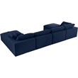 Meridian Furniture Serene Navy Durable Linen Fabric Modular Sectional