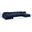 Meridian Furniture Serene Navy Durable Linen Fabric Modular Sectional