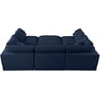 Meridian Furniture Serene Navy Durable Linen Fabric Modular Sectional
