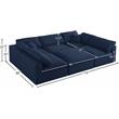 Meridian Furniture Serene Navy Durable Linen Fabric Modular Sectional