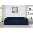 Meridian Furniture Serene Navy Durable Linen Fabric Modular Sectional