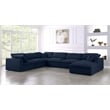 Meridian Furniture Serene Navy Durable Linen Fabric Modular Sectional