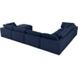 Meridian Furniture Serene Navy Durable Linen Fabric Modular Sectional
