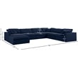Meridian Furniture Serene Navy Durable Linen Fabric Modular Sectional