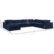 Meridian Furniture Serene Navy Durable Linen Fabric Modular Sectional