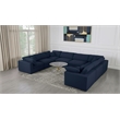 Meridian Furniture Serene Linen Fabric Modular Sectional w/Pillows in Navy